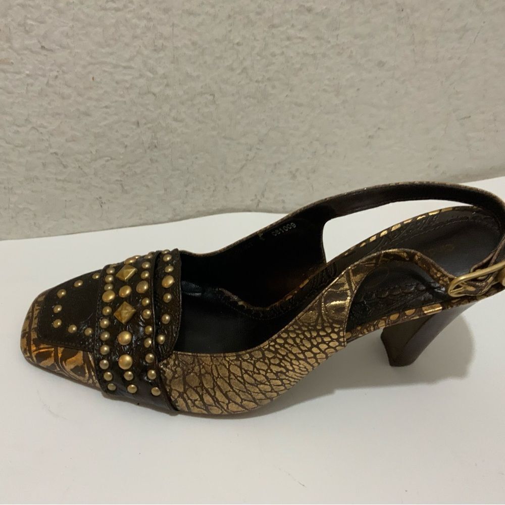 CINDY SAYS MULES  HEELS WOMENS SHOES SLINGBACK SIZE 8 B LEATHER UPPER/SOLES